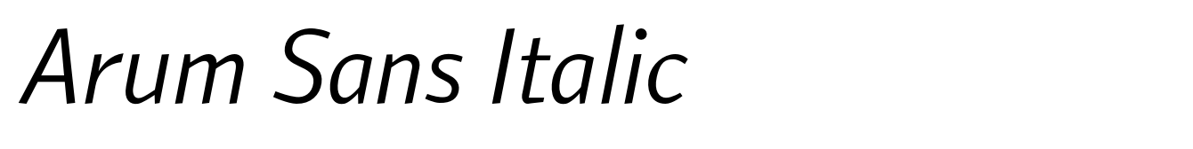 Arum Sans Italic
